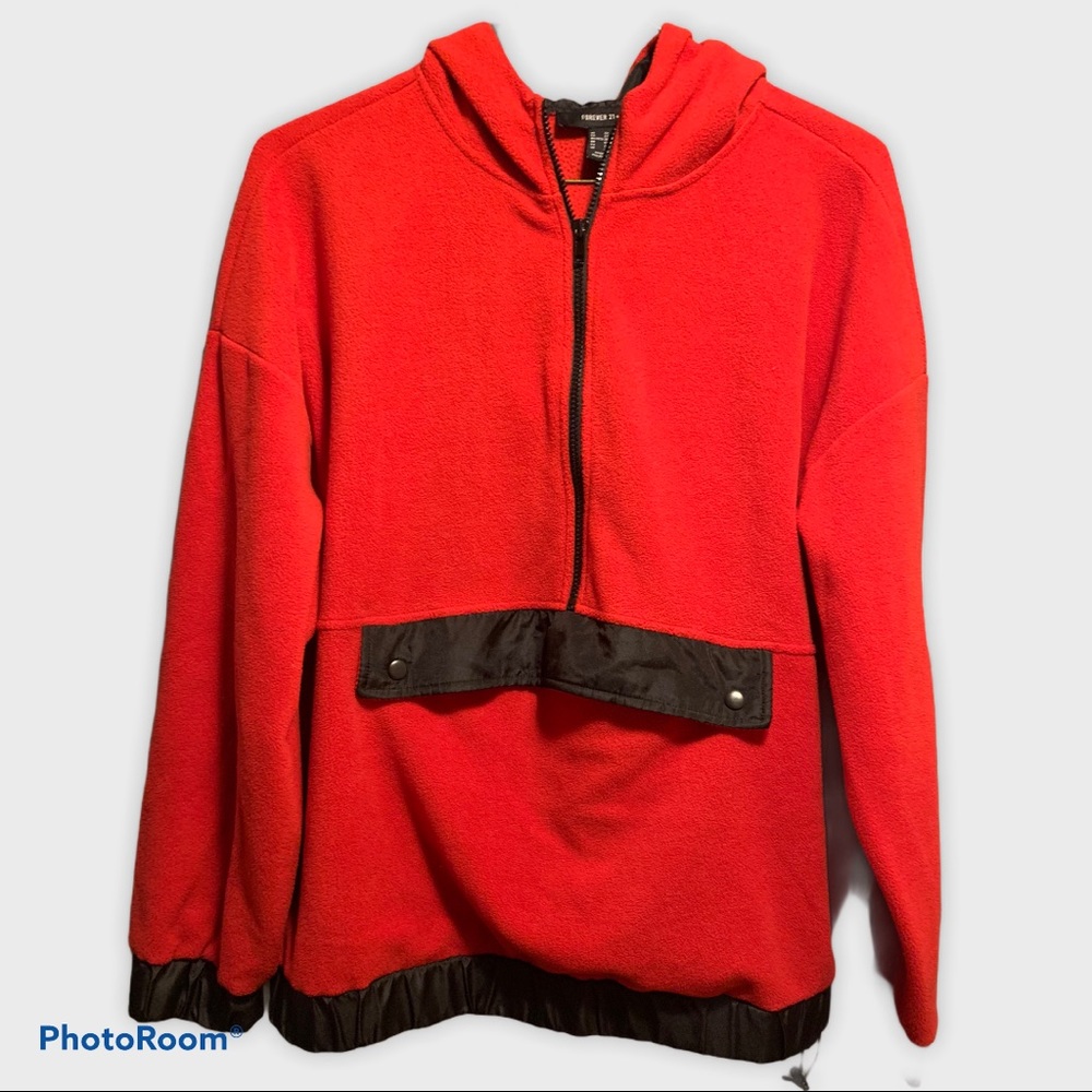 Forever 21 Red and Black fleece pullover